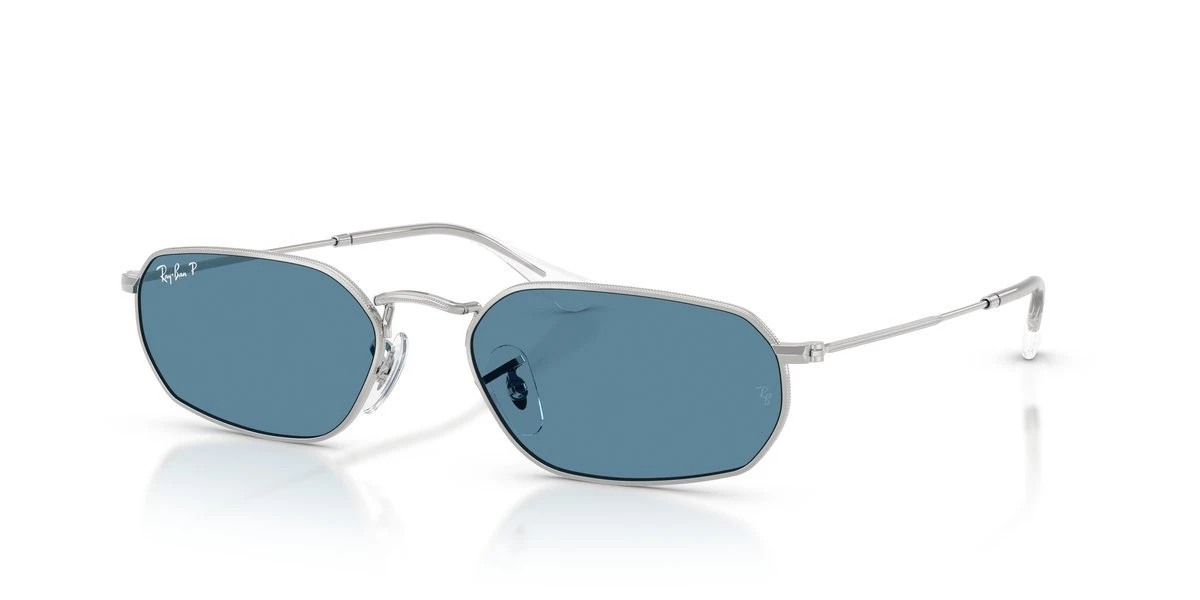 Ray-Ban RB3947 Argento Lenti Blu Specchio Polarizzato